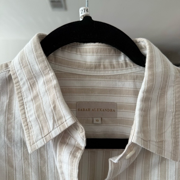 Sarah Alexandra Striped Button-Down Shirt - Size 10 - Picture 2 of 4